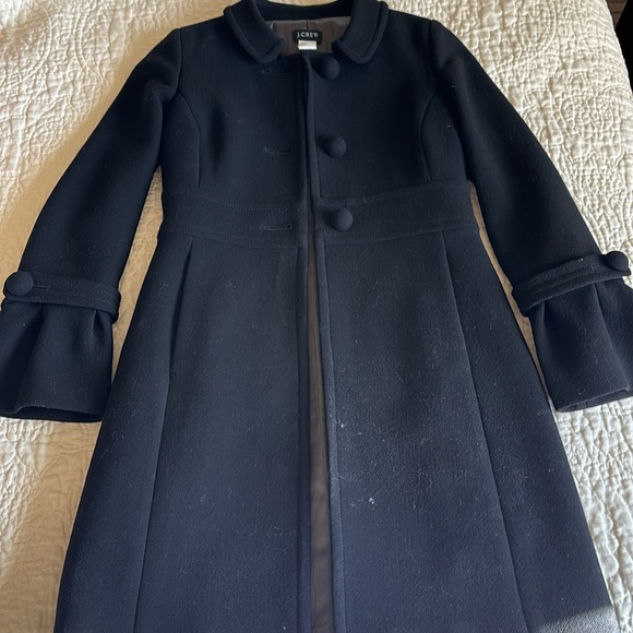 J. Crew Black Double Cloth Tulip Coat - Picture 3 of 8